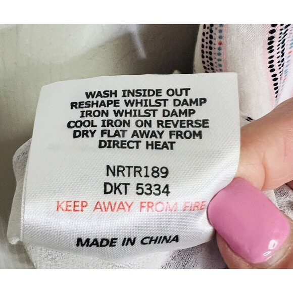 Neon Rose Size XS White Strip Jumpsuit Romper w/ Straps Line Viscose - Picture 6 of 6